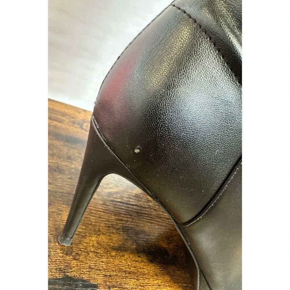NINE WEST Quizme Black Soft Leather Platform Stiletto Heel Zip Tall Boot Size 11 - Picture 8 of 16